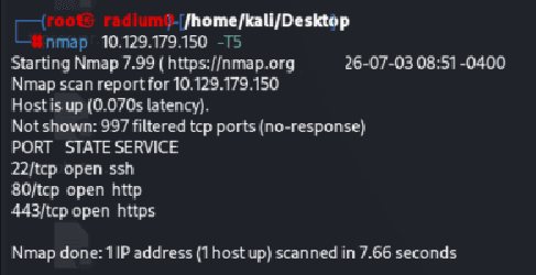 Görüldüğü üzere 3 port açık